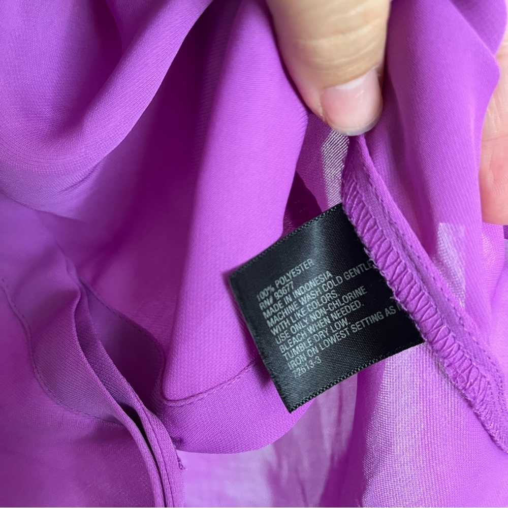 Worthington Women's Purple Ruffle Top (Box D) - Picture 4 of 7